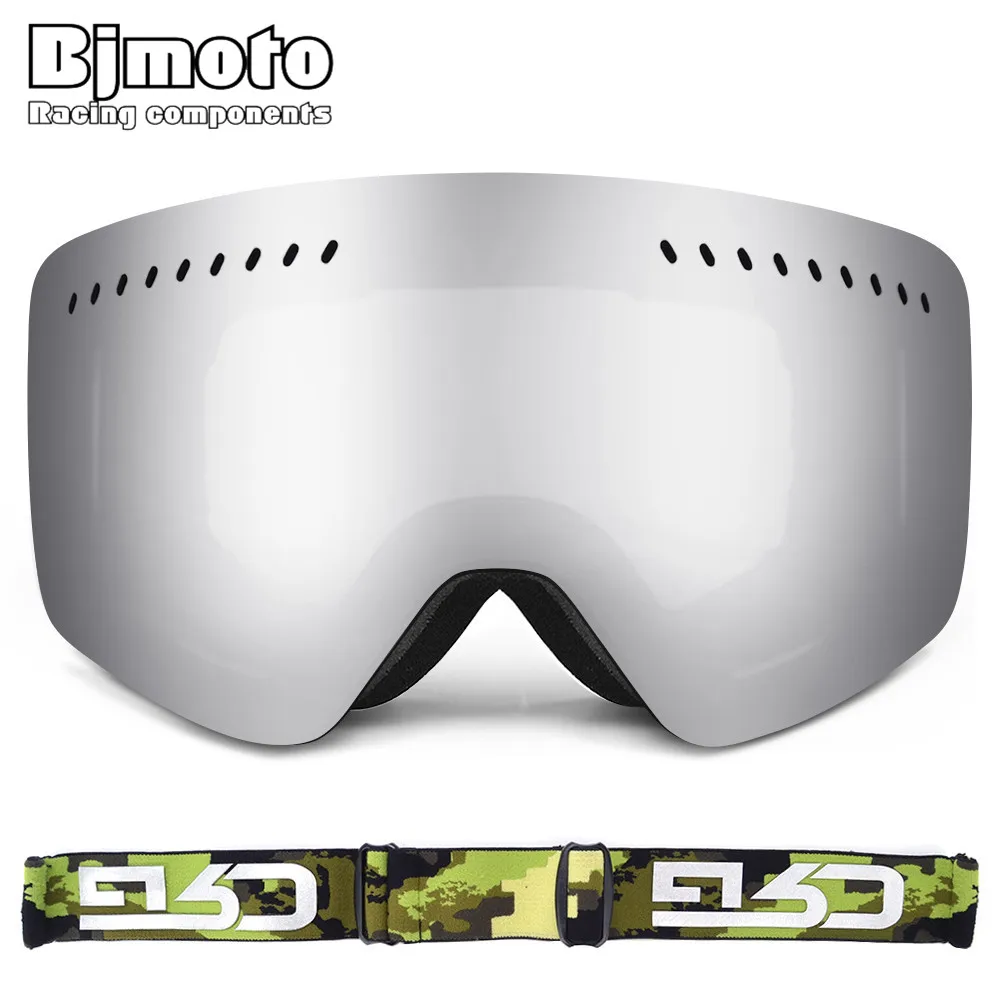 

Мотоциклетные очки BJMOTO, зимние, уличные, UV400, с двойными линзами, 3 слоя пены, спортивные, сноуборд, лыжные очки, маска, лыжный, снежный шлем, ма...