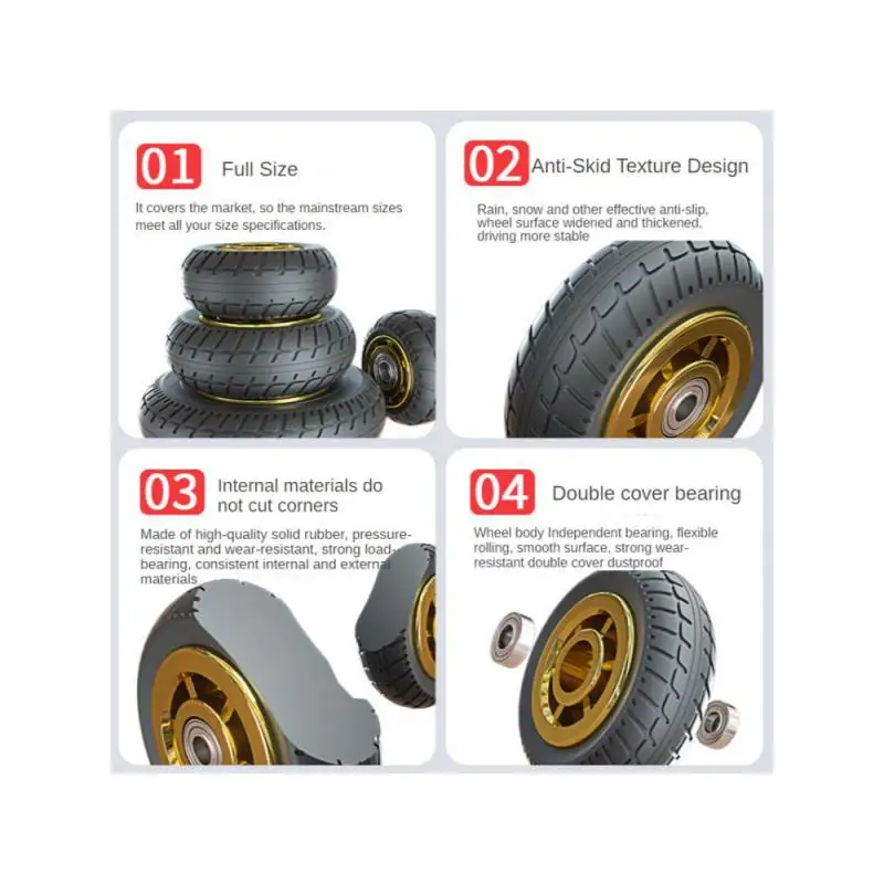 1 шт. 3-дюймовое резиновое среднее позолоченное/Humvee/ TPR бесшумное колесо