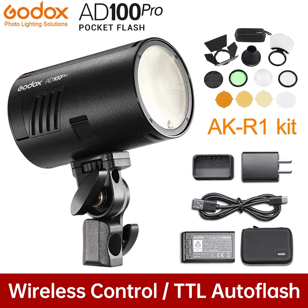 

Godox AD100pro 100Ws Outdoor Flash Speedlight 2.4G Wireless X AD100 PRO Pocket Flash For Sony Nikon Canon Fujifilm