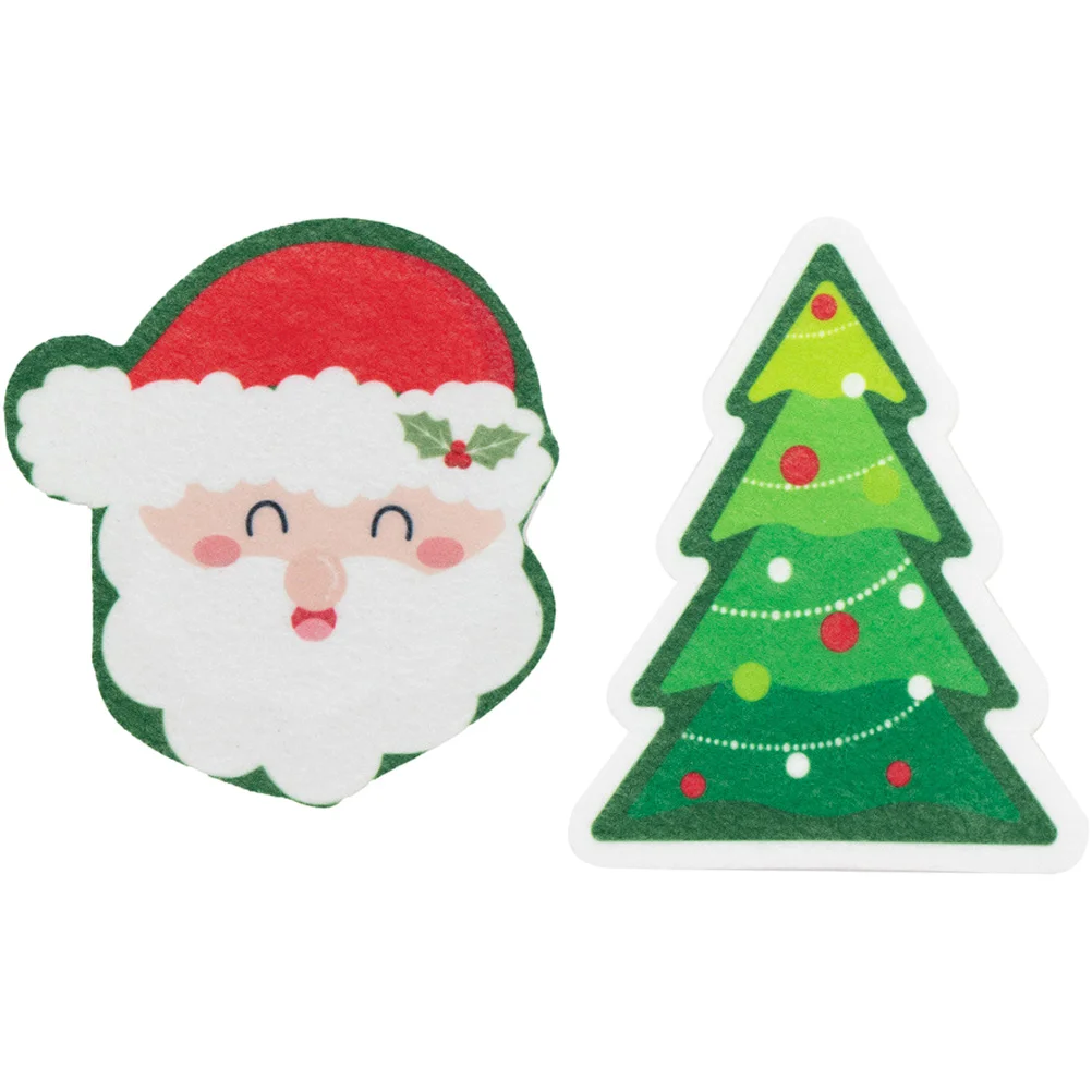 

Christmas Cleaning Sponges in Santa Claus and Xmas Tree Shapes for Kitchen and Dishwashing