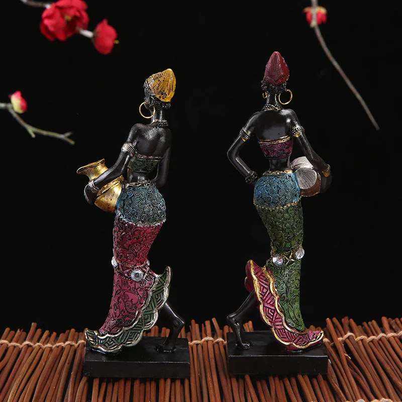 

Афроамериканская скульптура на все тело, подвеска из смолы, искусство Африканской женщины, украшение для дома и офиса