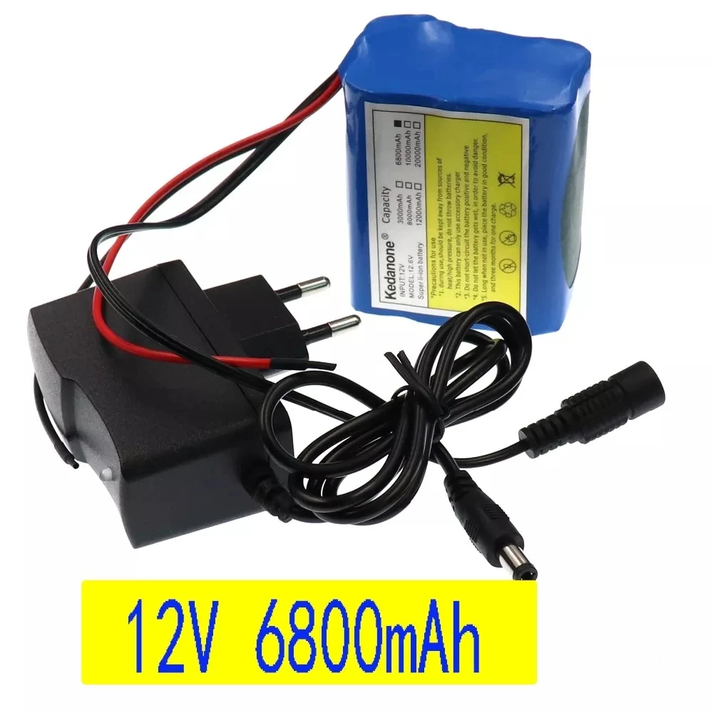 

Аккумуляторы перезаряжаемые 12 В, 6,8 А · ч, 6800 мА · ч, 18650 мА · ч, с BMS, литиевым, защитной панелью, зарядное устройство 12,6 в, оригинальные, n