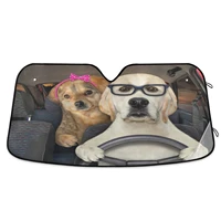 funny dog cat driving car heated windshield sun shade foldable car sun visor auto front window cover protector block uv ray