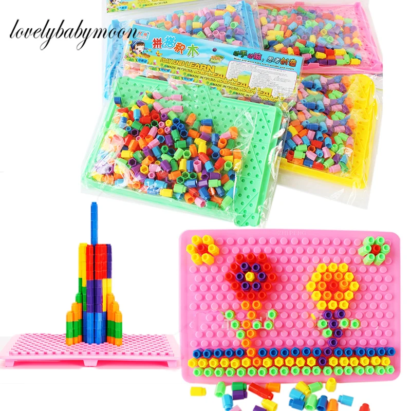 

72pcs/set Mushroom Nail Intelligent 3D Puzzle Games DIY Mushroom Nail Plastic Flashboard Children Toys Educational Toy