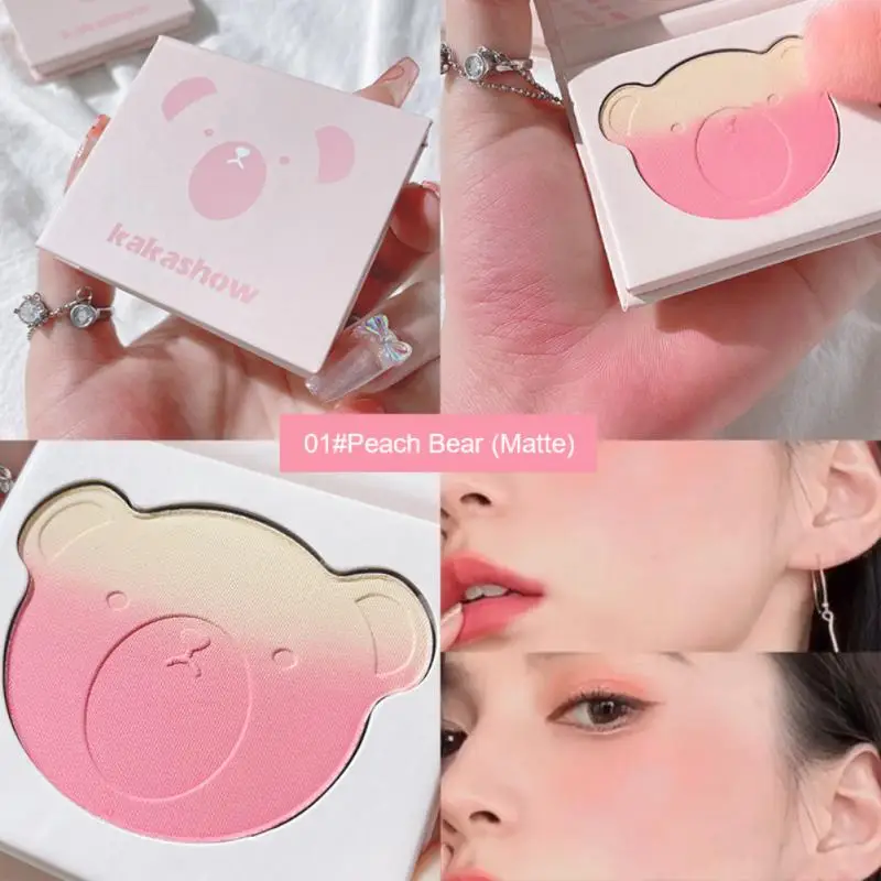

Meng Bear Blush Gradually Changed Red Dressing to the plate Cheek delicate and Narm Color Natural Mineral Pigment Blush Palette