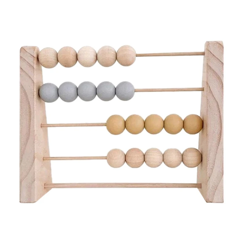 

Natural Wooden Abacus with Beads Kids Room Desktop Decor Baby Early Learning Educational Toys Girl Boy Room Craft