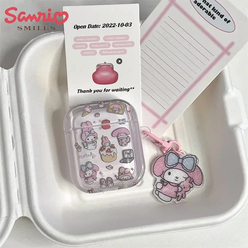

Kawaii My Melody Sanrio Anime Cute Apple Earphone Case Airpods 2 3 Pro Headphone Case Protective Shell Gifts Toys for Girls