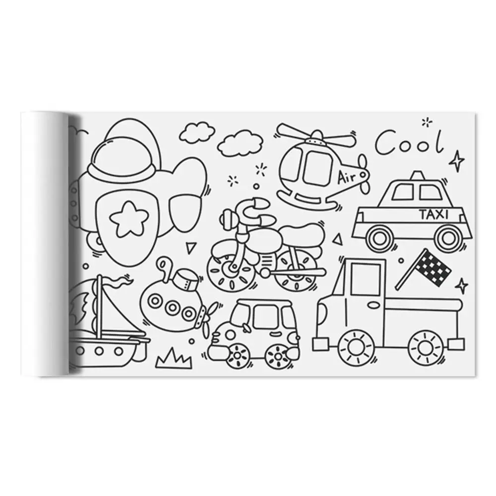 

Sticker Diy Painting Toys Children Drawing Roll Blank Coloring Pages Color Filling Sticker Children'S Drawing Scroll