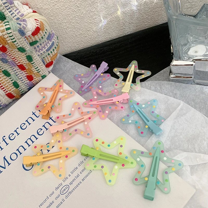 1 шт. красочная звезда BB заколки для волос девочек Y2K Милая заколка женщин простой