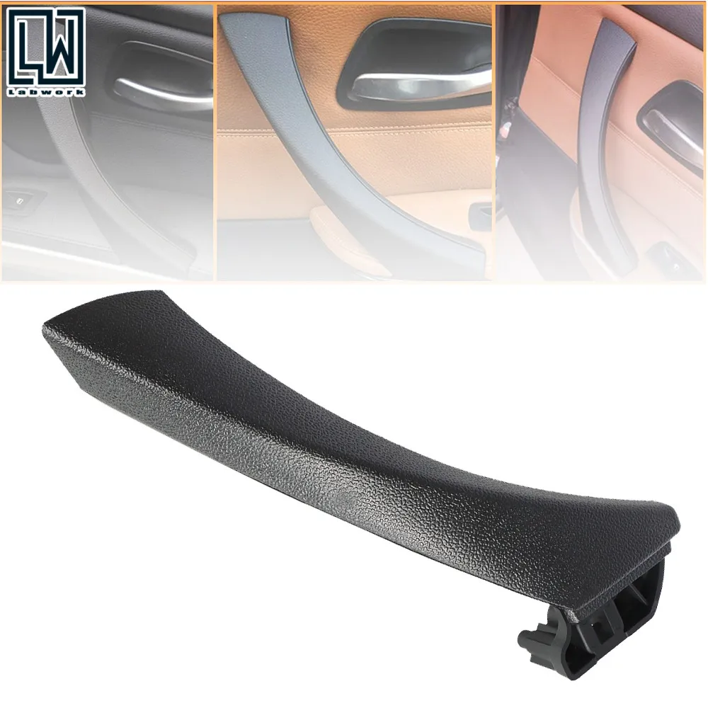 

Right Side Black Inner+Outer Door Panel Handle Pull Trim Cover for BMW E90 328i
