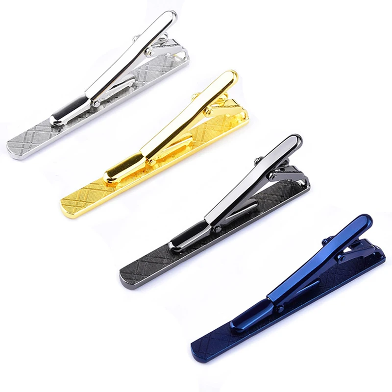 Jewelry Luxury Man Clip Tie Gold Silver Black Necktie Clasp Jewelry Wholesale