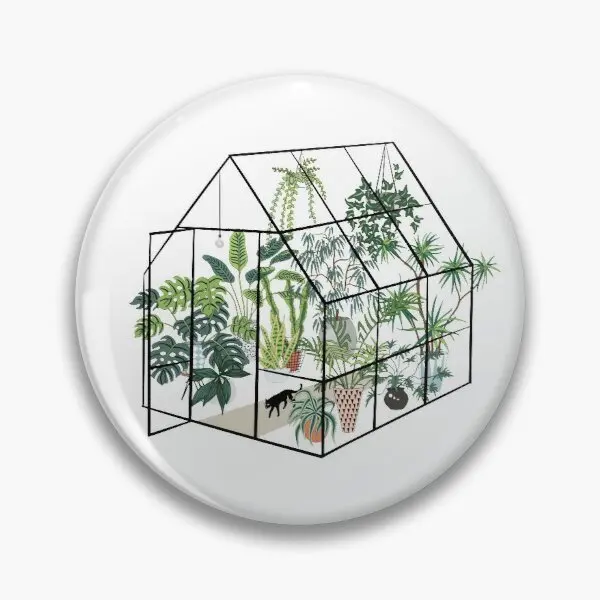 

Greenhouse With Plants Customizable Soft Button Pin Badge Women Fashion Collar Lover Gift Decor Jewelry Funny Brooch Metal