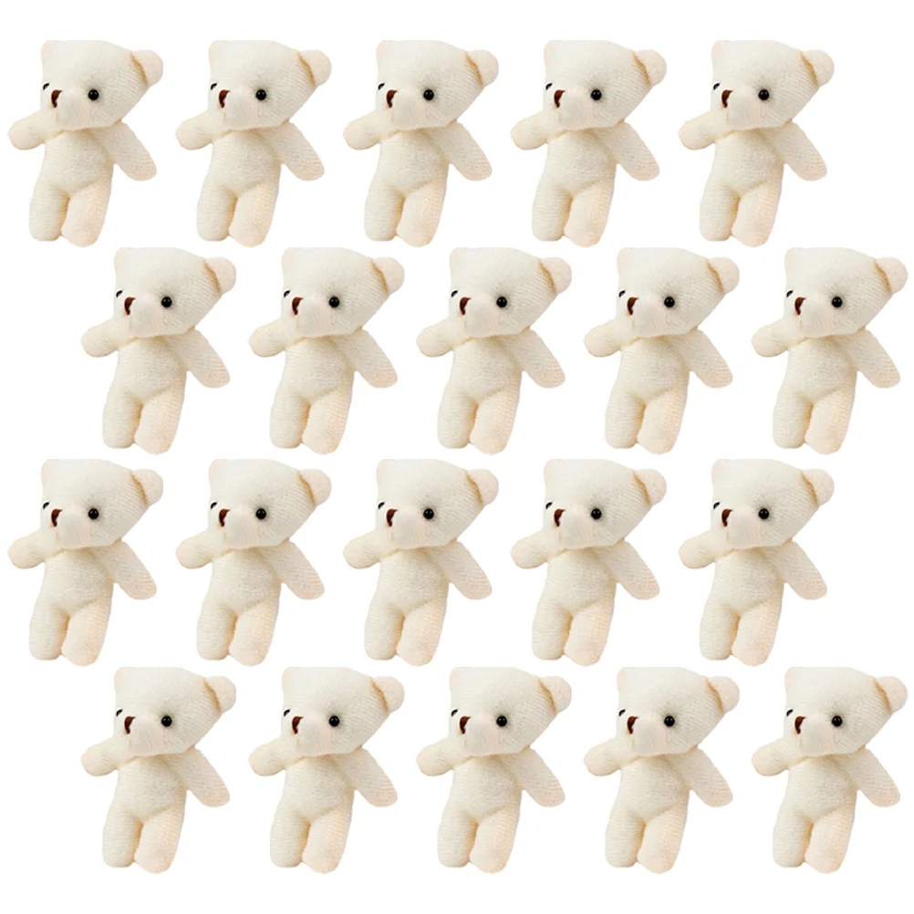 

20 Pcs Keychain Bear Pendant Lovely Mini Adorable Tiny Bears Hanging Cloth Decorative Figurines Portable Multi-function