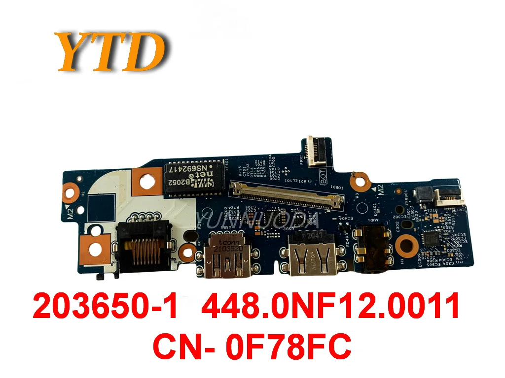 

Original for Dell latitude 3420 E3420 power botton USB Audio Ethernet IO board 203650-1 448.0NF12.0011 CN- 0F78FC tested good