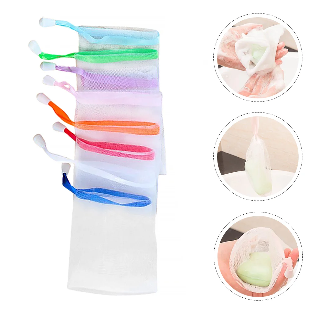 

10pcs Saver Holder Pocket Exfoliating Mesh Saver Net Storage Bags Bubble Maker Net Cleaning Tool ( )