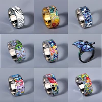 2022 new rings for women creative handmade enamel craft womens rings womens party jewelry epoxy craft womens rings