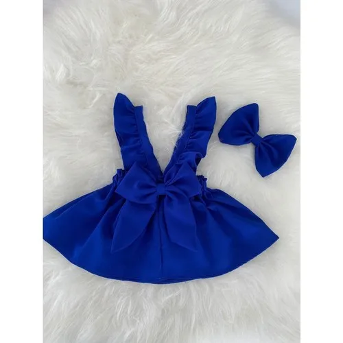 

Sax Blue Salopet Bandana Set Newborn Baby Dress Girl