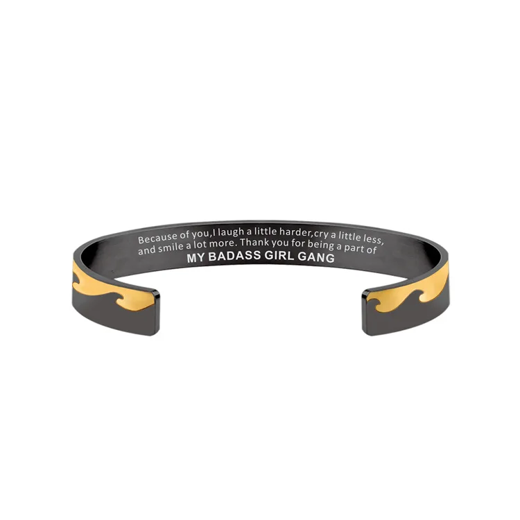 Модный дизайн, женский браслет из нержавеющей стали 8 мм, «MY BADASS GIRL GANG»