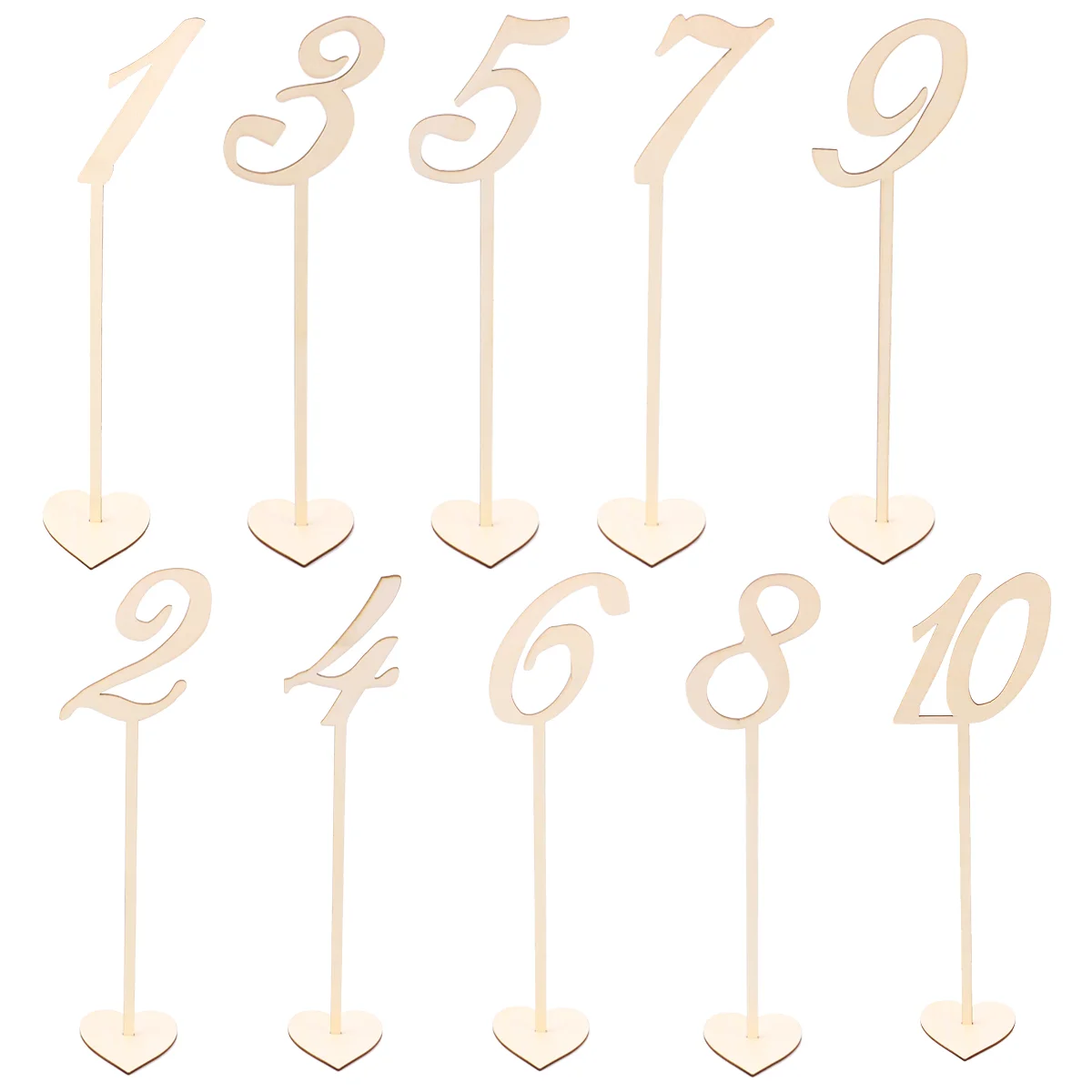 

10pcs 1-10 Wooden Table Numbers Holder Base for Rustic Wedding Birthday Party Seat Decoration