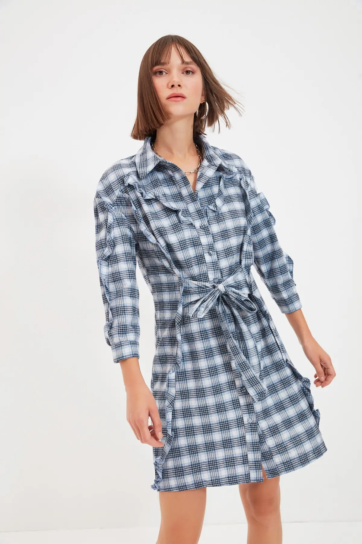 

Trendyol Lacing Detailed Shirt Dress TWOAW22EL0155