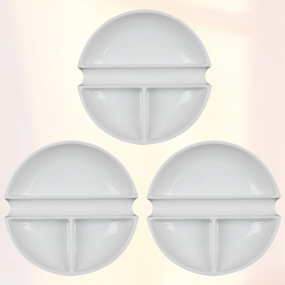 

3 PCS Pen Rest Imitation Porcelain Palette Ink Plate Child Plastic Pallet Artist Plates New Material Paint Tray Kids