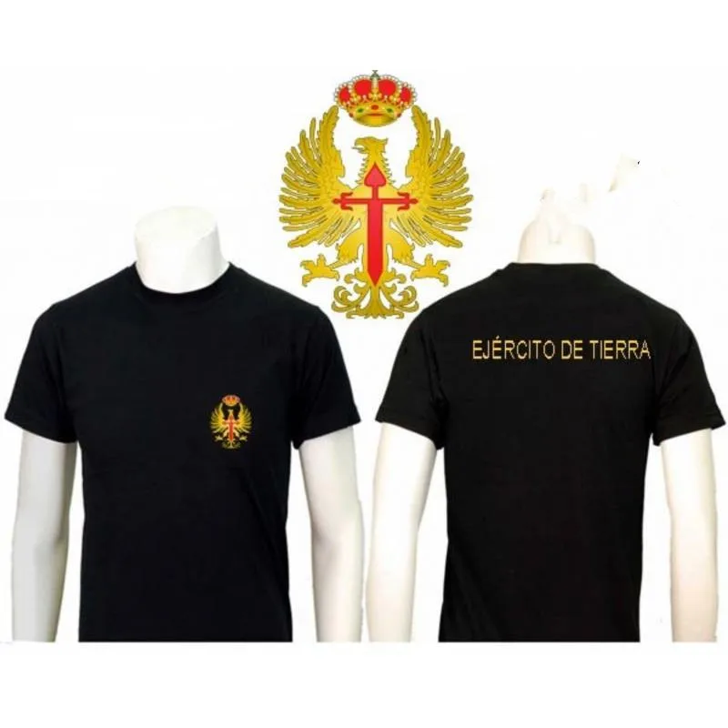 CAMISETA DE manga corta del ejército español para hombre, camisa informal DE algodón con cuello redondo, Verano