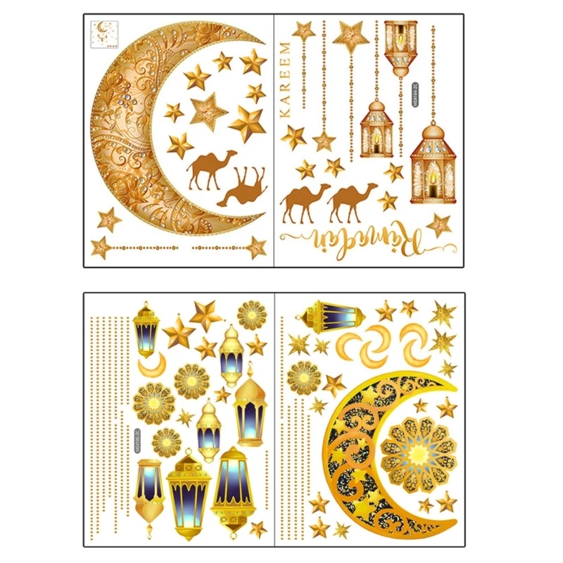 

2 Sheet Eid Wall Stickers PVC Decorative Murals Room Dormitory Decoration 40JA