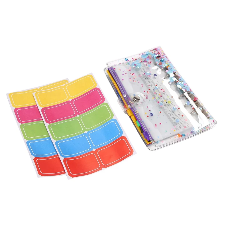 

2X A6 Budget Binder Cover, Waterproof PVC Ring Binder Cash Envelope Wallet For Planner Organizer