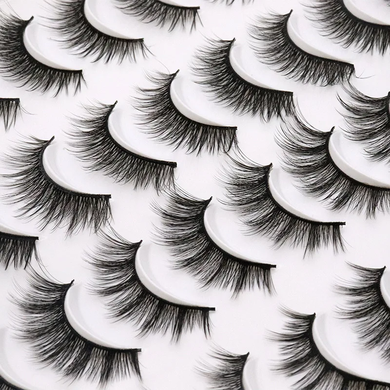 20 Pairs 6D Mink Lashes Bulk Faux Thick Long Wispy Natural Pack Short Wholesales False Eyelashes |