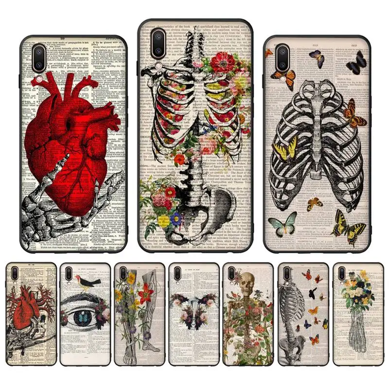 

Human anatomy organ in art newspaper Phone Case For Oppo Reno Realme C3 6Pro For vivo Y91C Y17 Y19