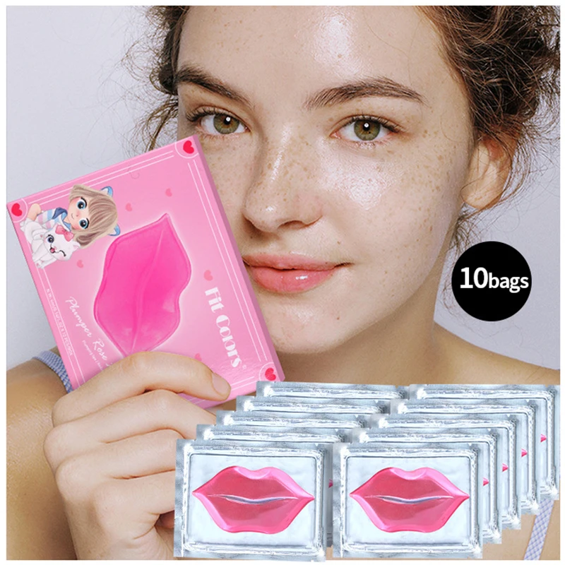 

10pcs Collagen Nourishing Lip Mask Lip Care Moisture Fruits Essence Anti Aging Wrinkle Labial Gel Patch Lips Pad Patches