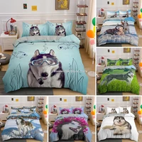3d animal husky pet dog luxury bedding set adults teen queen king duvet cover with pillowcase quilt covers 23pcs drop shipping