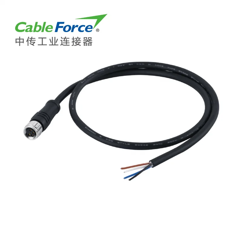 Фото Кабель M12 A-Code 17-контактный, гнездовой, 360 градусов, в оплетке, 17x26AWG PUR, для буксируемых кабельных цепей, 5 млн. циклов протяжения, 3 м №2