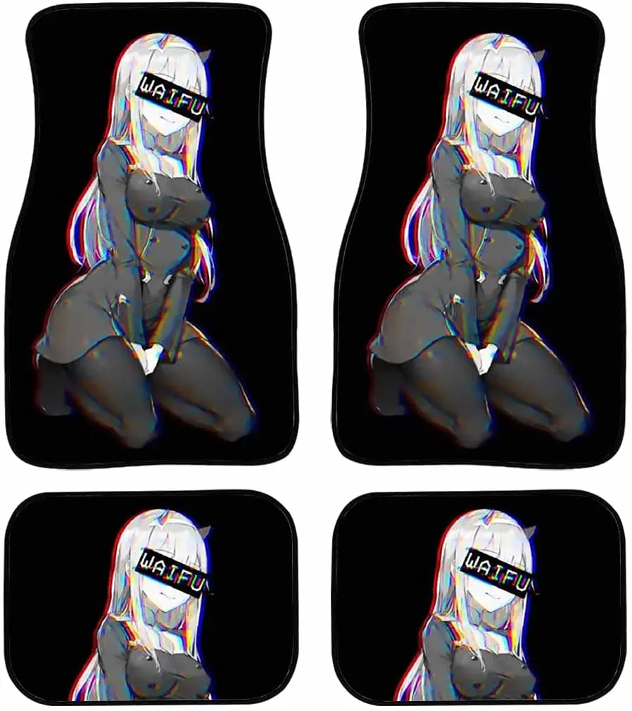 

Zero Two Waifu Sexy Manga Girl Art Print Car Front and Rear Floor Mats Car Carpets 4-Piece Waterproof Floor Mats