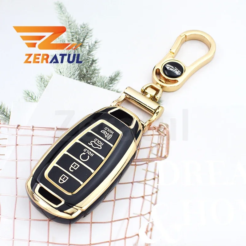 Чехол для автомобильного ключа из ТПУ держатель брелока Hyundai Solaris Azera Grandeur Ig Accent TM