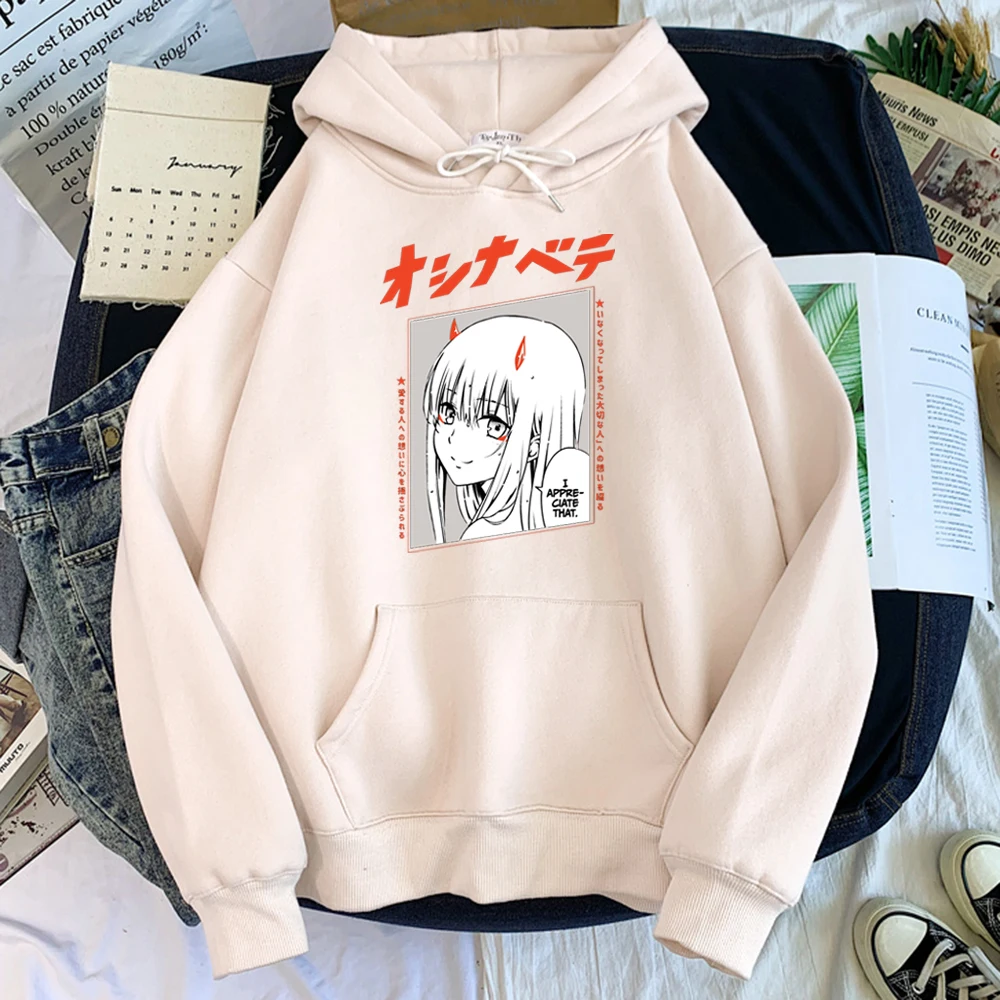 

Мужская толстовка с принтом Zero Two, толстовка с капюшоном с круглым вырезом большого размера для мужчин и женщин, милая теплая одежда