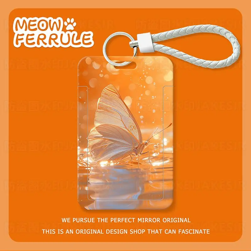 

Держатель для карт студенческого автобуса с бабочкой, защитный чехол для карты еды, чехол для удостоверения личности автобуса, чехол для удостоверения личности, чехол для работы, чехол с подвеской