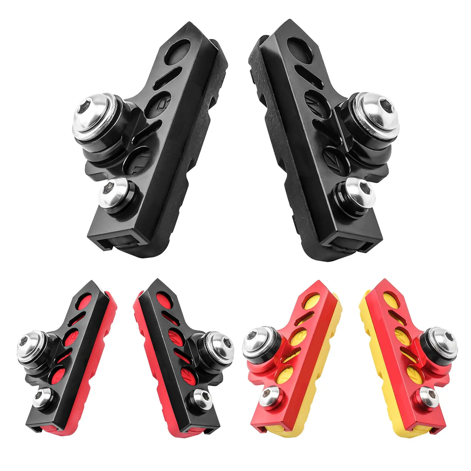 

Mountain Bike Brake Pads Skid-proof Bicycle Brake Pads Set Lightweight Aluminum Alloy Hollowed-out Wear-resistant Skid-proof