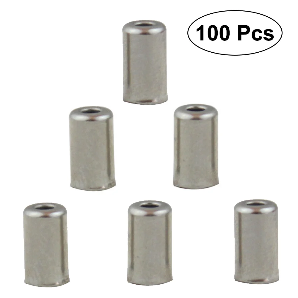 

100pcs Metal Bike Brake Gear Fixing Cable Wire End Caps Crimps Tips Ferrules (Silver)