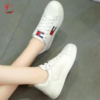 summer white shoes women platform casual board shoes flat leather shoes for men fashion female sneakers lace up walking shoe