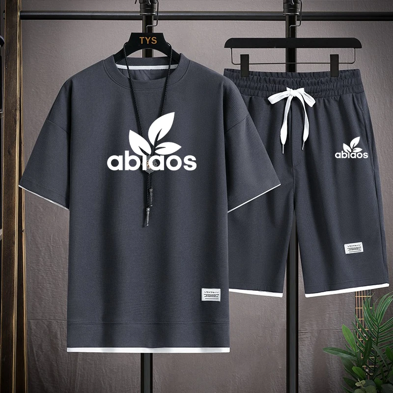 

2023 Summer Men's Fashion Sportswear Jogging T-shirt Suit Street Beach Shorts + T-shirt Sports Ball Suit Casual Suit Men's Suit
