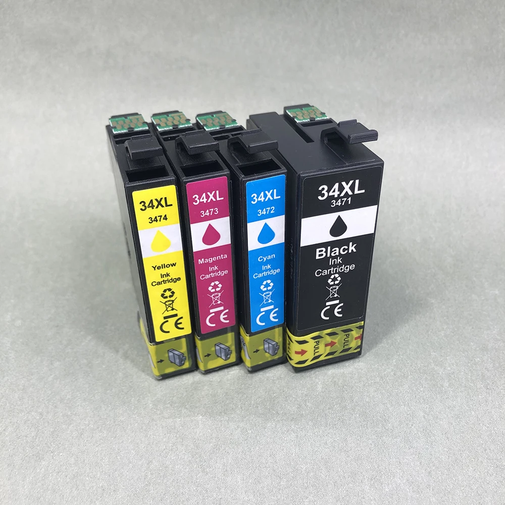 

34XL T34XL Compatible Ink Cartridge for Epson 34 34XL T3471 T3472 T3473 T3474 for Epson Workforce Pro WF-3720 WF-3725 Printer