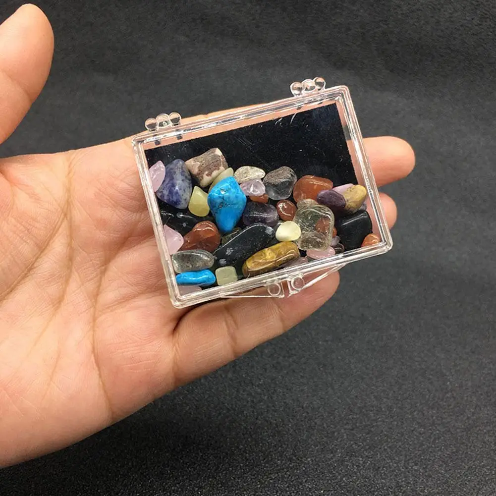 Полированные натуральные драгоценные камни смешанные цвета в коробке