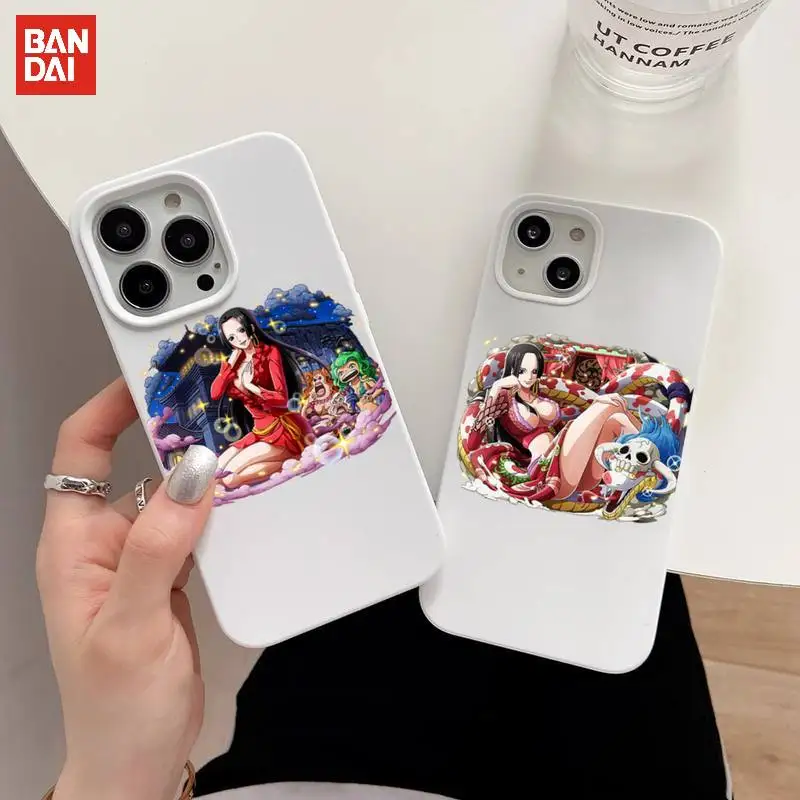 

BANDAI One Piece Phone Case White Phone Case For Iphone 6 6s 7 8 Plus Xr X Xs 11 12 13 Mini Pro Max Fundas Shell Cover