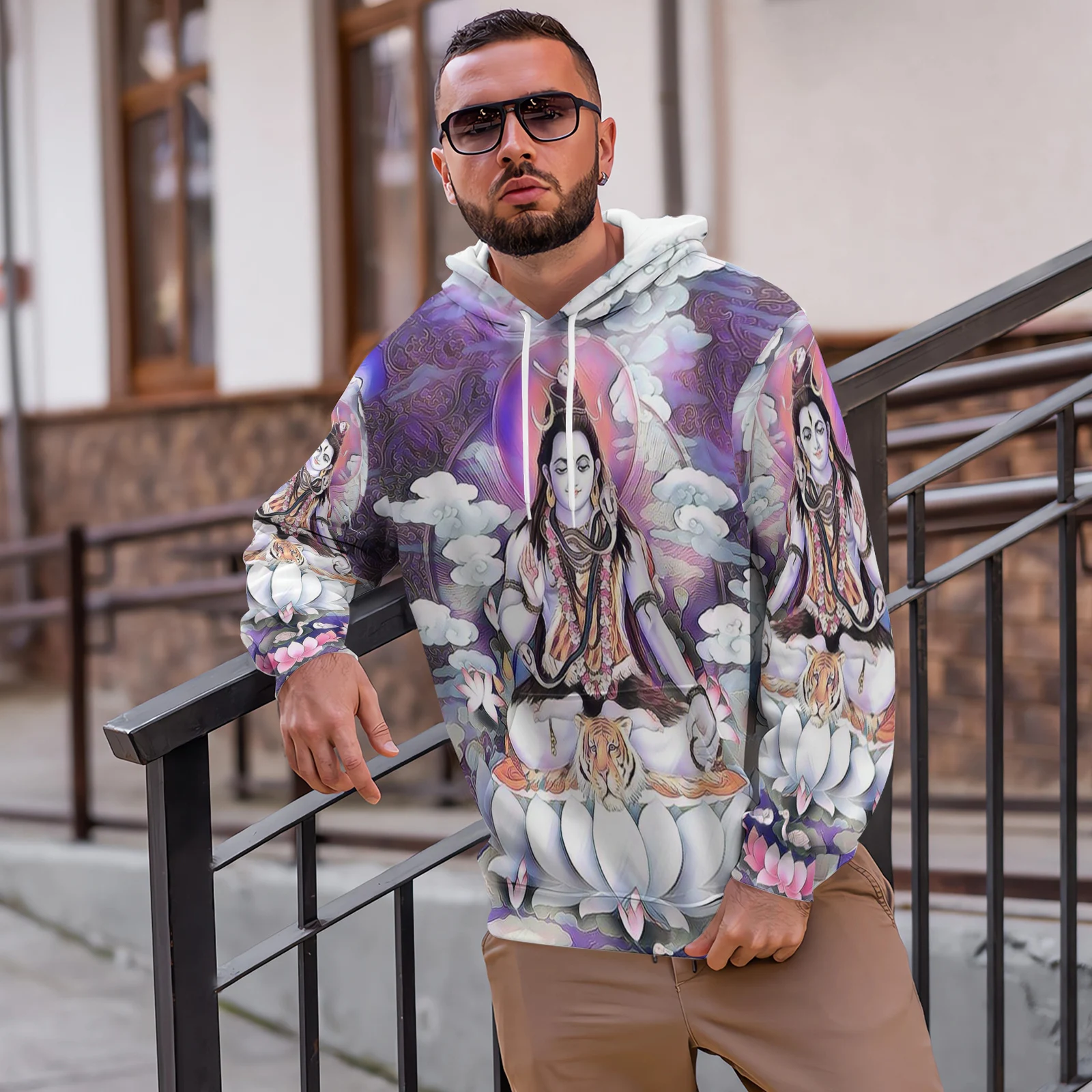 Толстовка с графическим принтом Lord Shiva для мужчин и женщин осенняя уличная одежда