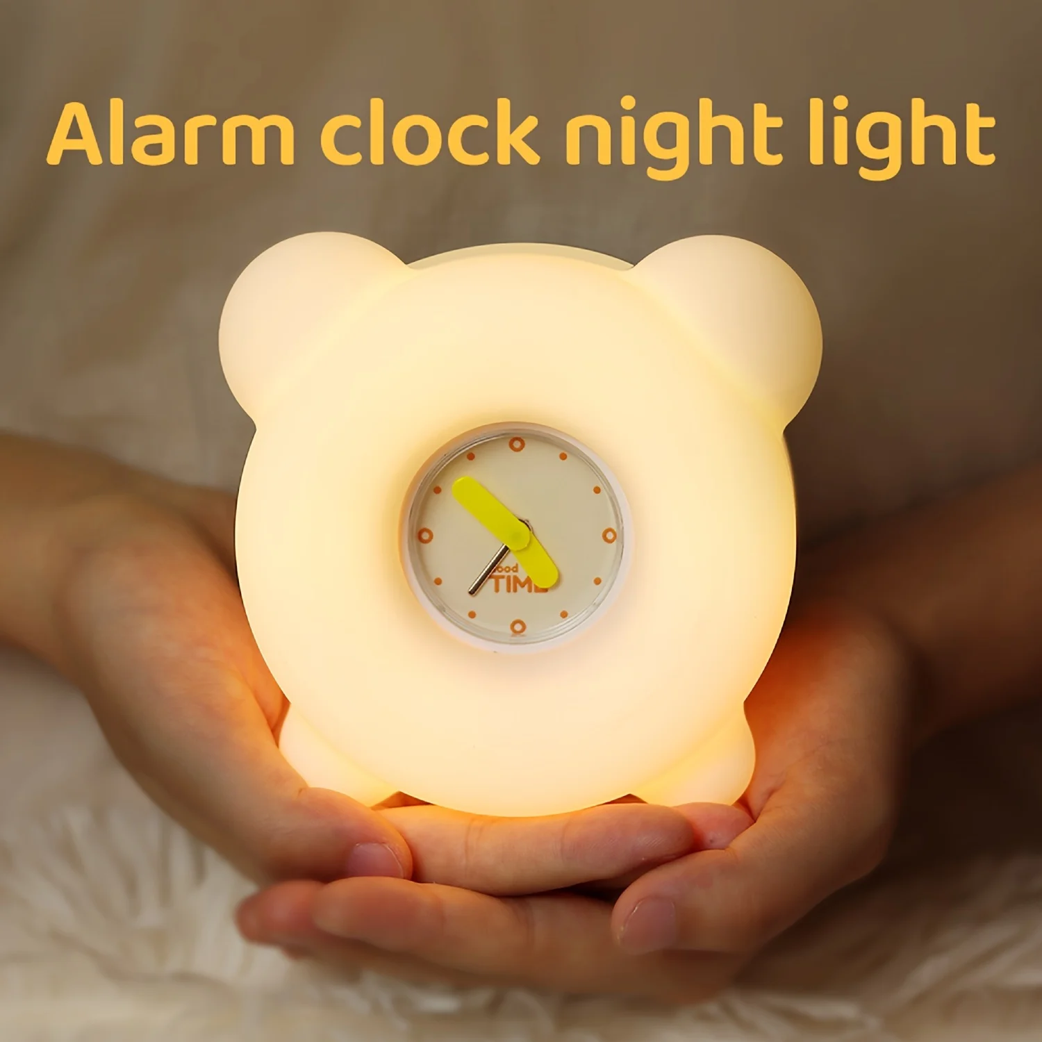 Милый Силиконовый Будильник С USB-зарядкой Яркая Лампа-будильник Трехуровневое