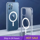 Оригинальный магнитный чехол Magsafe для беспроводной зарядки для iPhone 12 11 Pro MAX mini XR X XS MAX 7 8 Plus SE 2020 противоударный чехол