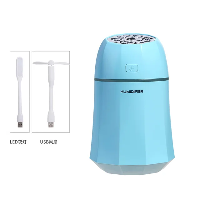 Home appliance Creative Air Humidifier USB Desk With Mini Fan and Night Lamp Portable Car Steam Humidifier
