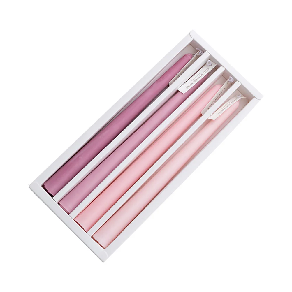

Taper Candlesticks Colored Dripless Dinner Wax Scented Tall Tapered Sticks Gradient Wedding Decor Smokeless Light Pole Spell