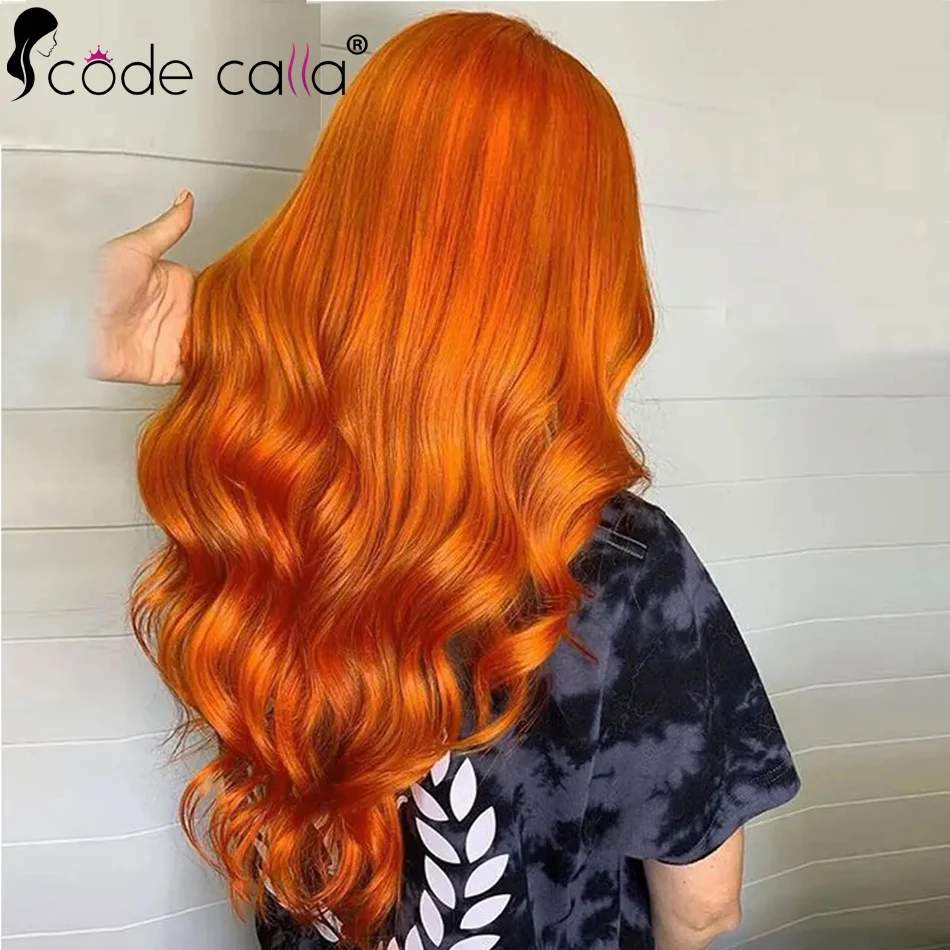 Ginger Orange 13×4 Lace Front Wigs Human Hair Bone Body Wave 4×4 Human Hair Lace Frontal Wigs Transparent Lace Wig For Women